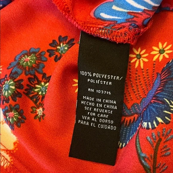Zac & Rachel Red Floral Ruffle Sleeve Blouse size 1X Brand New - Picture 6 of 9